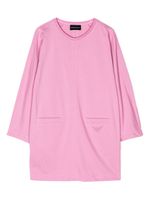 Emporio Armani Kids robe en coton à logo brodé - Violet