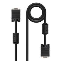 NanoCable 10.15.0102 SVGA-kabel met ferriet, voor monitor, projector en pc, HDB15/M-HDB15/M, 1,8 m, zwart