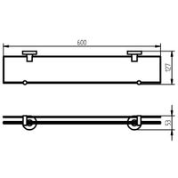 Hoekplanchet Flaconhouder Haceka Kosmos Tec 62x10 cm Mat Chroom - thumbnail