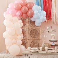 Luxe Ballonnenboog Muted Pastels Backdrop - thumbnail