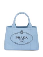 Prada sac cabas en toile à logo imprimé - Bleu - thumbnail