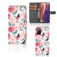 Samsung Galaxy Note 20 Hoesje Butterfly Roses - thumbnail