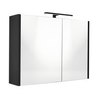 Best Design Spiegelkast Happy Black Incl. LED verlichting 80x60 cm Mat Zwart