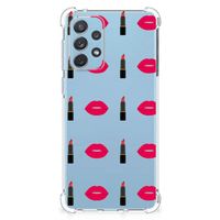 Samsung Galaxy A73 Doorzichtige Silicone Hoesje Lipstick Kiss - thumbnail