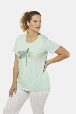 Ulla Popken T-shirt, classic, ronde hals, strassteentjes - Grote Maten