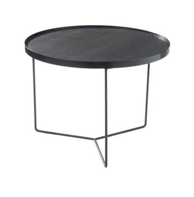 J-Line Ronde Bijzettafel 'Clemence' Medium, kleur Zwart, Ø60,5cm
