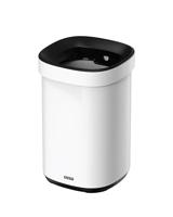 Desq 6112.01 Afvalemmer, 20 liter, metaal, vingerafdrukbestendig, onzichtbare zakbevestiging, wit