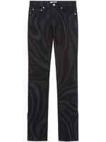 PUCCI pantalon ample en soie à imprimé Marmo - Noir