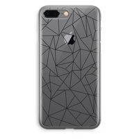 Geometrische lijnen zwart: iPhone 8 Plus Transparant Hoesje - thumbnail