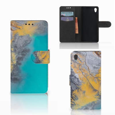 Sony Xperia Z5 | Z5 Dual Bookcase Marble Blue Gold