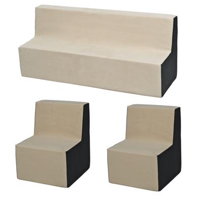 Viking Choice  Schuim meubelset peuter uitgebreid beige & grijs