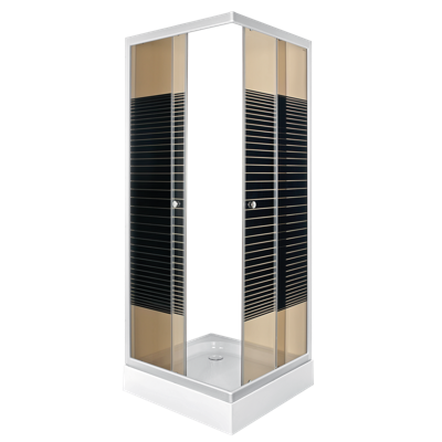 Kerra Pico douchecabine stripe 90x90cm met douchebak Kerra Pico douchecabine stripe 90x90cm met douchebak