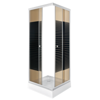 Kerra Pico douchecabine stripe 90x90cm met douchebak