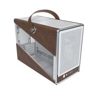 MONTECH Heritage mATX, Micro Form Factor Compact lederen gamingchassis met kenmerkend handvatontwerp, ondersteunt RTX 40-serie GPU's, ATX PSU en 360 mm AIO - Wit