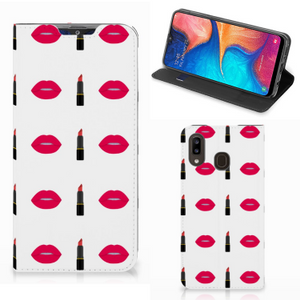 Samsung Galaxy A30 Hoesje met Magneet Lipstick Kiss