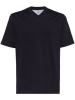 Brunello Cucinelli t-shirt en coton à col v - Noir