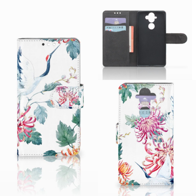 Nokia 8 Sirocco | Nokia 9 Telefoonhoesje met Pasjes Bird Flowers