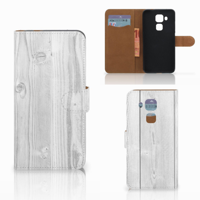 Huawei Nova Plus Book Style Case White Wood