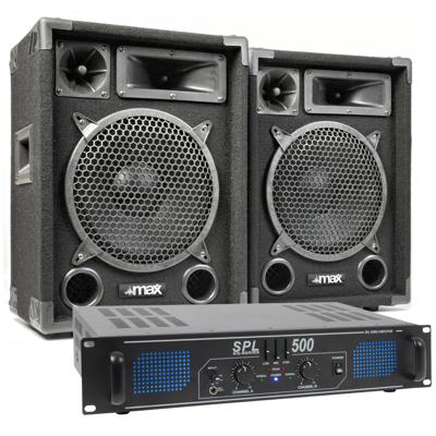 MAX Complete 500W Speakerset MAX10 met Versterker MAX Complete 500W Speakerset MAX10 met Versterker