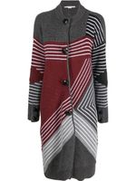 Stella McCartney cardigan mi-long S by S à rayures 3D - Gris - thumbnail