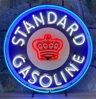 Standard Gasoline Neon Verlichting Met Achterplaat - 60 x 60 cm - thumbnail