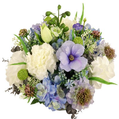 Kunstbloemen Biedermeier Ø 32 cm wit- paars- blauw Kunstbloemen Biedermeier Ø 32 cm wit- paars- blauw