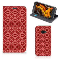 Samsung Galaxy Xcover 4s Hoesje met Magneet Batik Rood - thumbnail