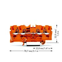 WAGO 2004-1402 Doorgangsklem 6.20 mm Spanveer Oranje 50 stuk(s)