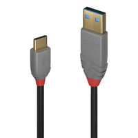 Lindy 36886 1m USB A USB C Mannelijk Mannelijk Zwart, Grijs USB-kabel - thumbnail