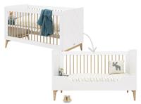 Bopita Paris bedbank 70x140 - Wit/Eiken