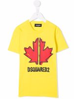 DSQUARED2 KIDS t-shirt à imprimé feuille d'érable - Jaune