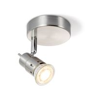 Light depot - LED opbouwspot Cilindro Ø 9,5 cm - mat staal - Outlet - thumbnail