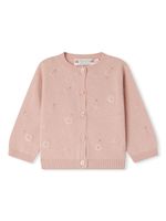 Bonpoint cardigan Claudie à fleurs brodées - Rose - thumbnail