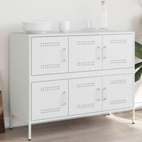 Dressoir 100,5x39x79 cm koudgewalst staal wit - thumbnail