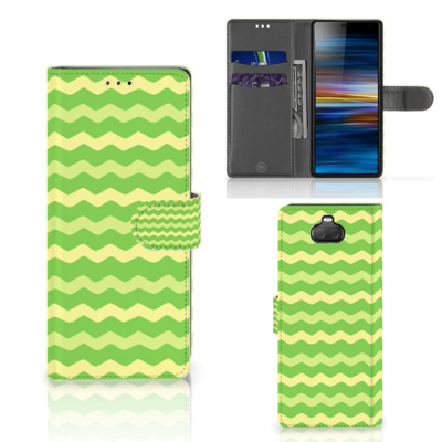Sony Xperia 10 Telefoon Hoesje Waves Green Sony Xperia 10 Telefoon Hoesje Waves Green