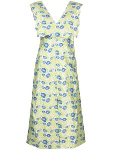 GANNI robe à motif en jacquard - Vert