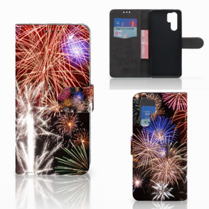 Huawei P30 Pro Wallet Case met Pasjes Vuurwerk