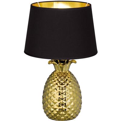 LED Tafellamp - Tafelverlichting - Trion Pinaply - E27 Fitting - Rond - Mat Goud - Keramiek LED Tafellamp - Tafelverlichting - Trion Pinaply - E27 Fitting - Rond - Mat Goud - Keramiek