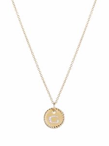 David Yurman collier en or 18ct à pendentif Initial G serti de diamants