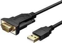 TECHly USB/seriële aansluitkabel 1,50 m IDATA-USB2-SER-1A zwart [1x USB 2.0-stekker A - 1x RS232-stekker)