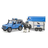 Land Rover Defender politievoertuig, paardentrailer, paard + politieagent van Bruder - thumbnail