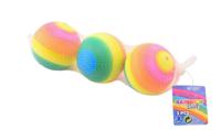 John Toy Regenboog Ballen 3 Stuks In Net 8cm