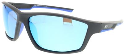 H.I.S zonnebril ​​​​gepolariseerd rechthoekig cat. 3. zwart/blauw