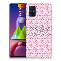 Samsung Galaxy M51 Silicone-hoesje Flowers Pink DTMP