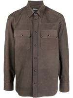 Zegna surchemise en daim - Marron