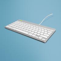 R-Go Tools Ergonomisch toetsenbord R-Go Compact Break, compact toetsenbord met pauzesoftware, QWERTY (US), bedraad, wit