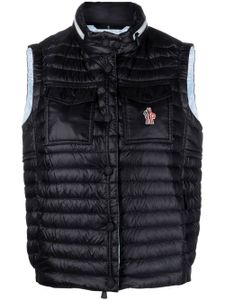 Moncler Grenoble gilet matelassé à patch logo - Noir