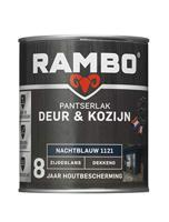 Rambo - Pantserlak - Deur & Kozijn - Dekkend - Zijdeglans - Makkelijk Verwerkbaar - Goed Reinigbaar - Goede Droging - Nachtblauw - 0.75 Liter