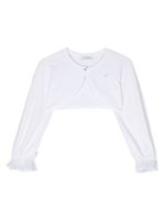 Monnalisa cardigan crop à ornements en cristal - Blanc