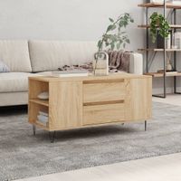 Salontafel 102x44,5x50 cm bewerkt hout sonoma eikenkleurig - thumbnail